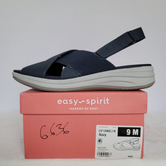 EASY SPIRIT Daimiel3 Textile Sandals- Navy color- Women's Size 9M - Picture 11 of 11